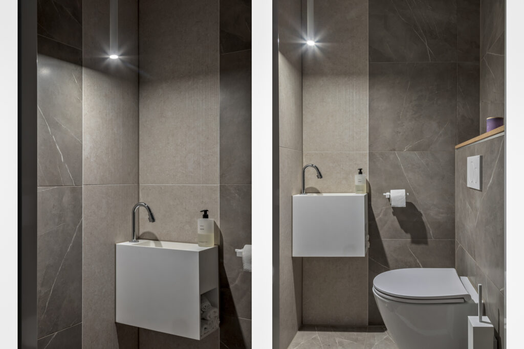 Modern bathroom with sink and toilet