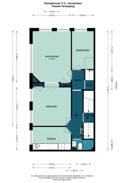 katwijkstraat 11 2, amsterdam – plattegrond 3