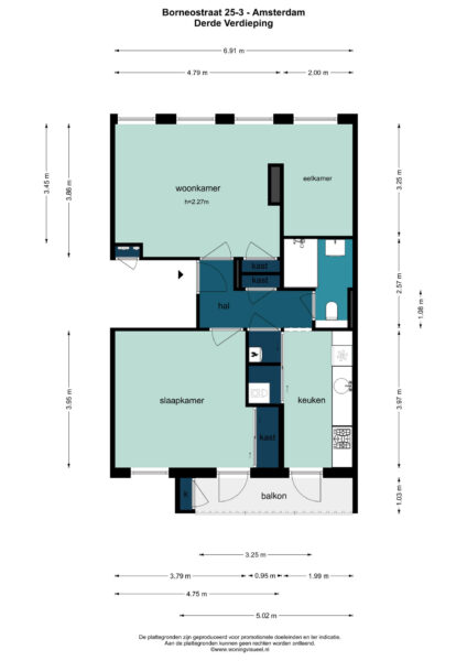 borneostraat 25 3, amsterdam – plattegrond