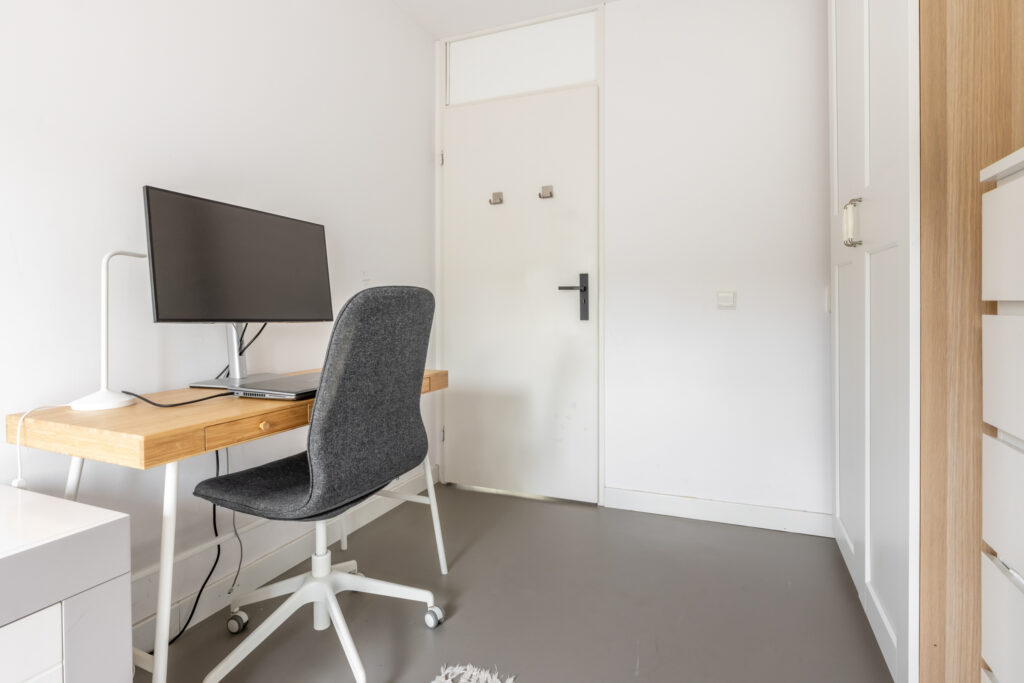 Minimalist home office with desk and chair
