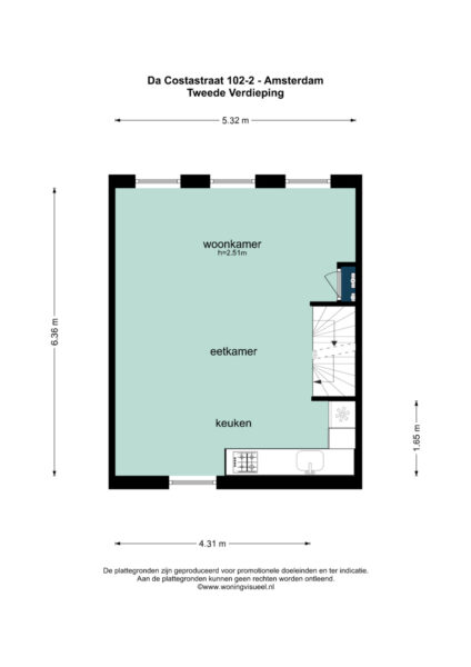 da costastraat 102 2, amsterdam – plattegrond