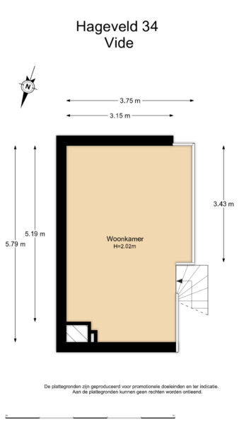 Floor plan showing room dimensions and layout.