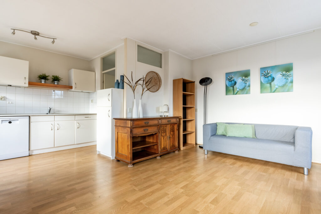 Modern apartment with kitchen and living area