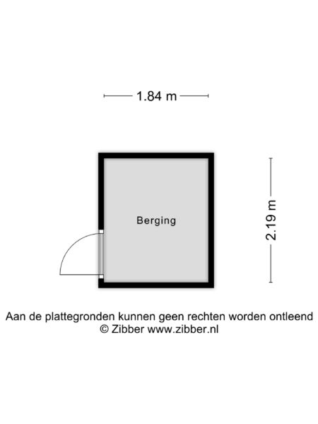 Storage room floor plan with measurements