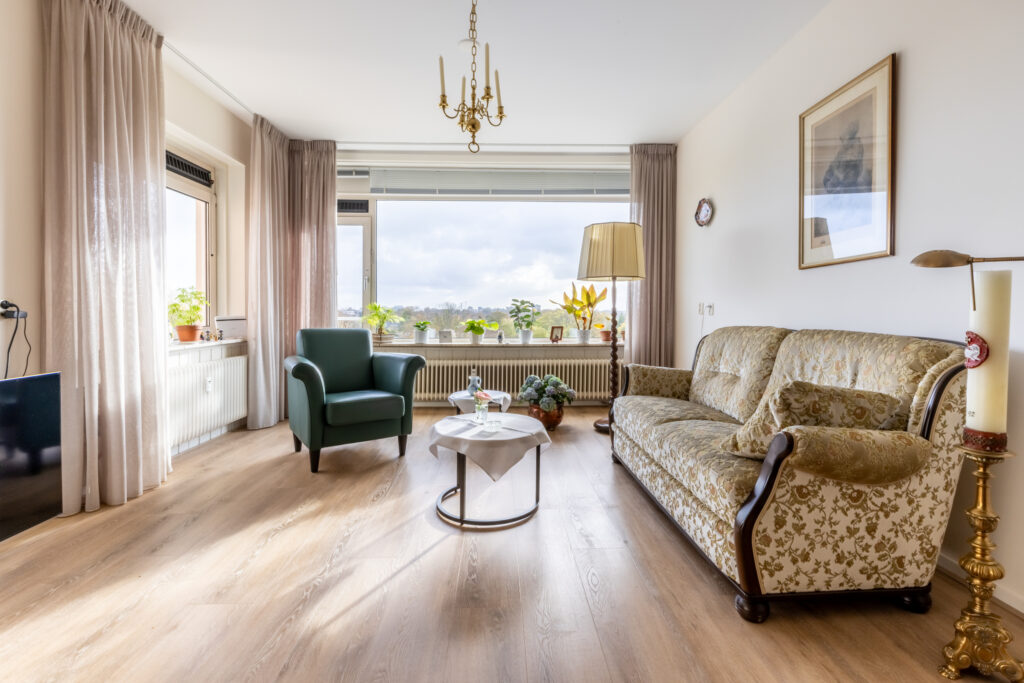 Cozy living room with sofa and armchair