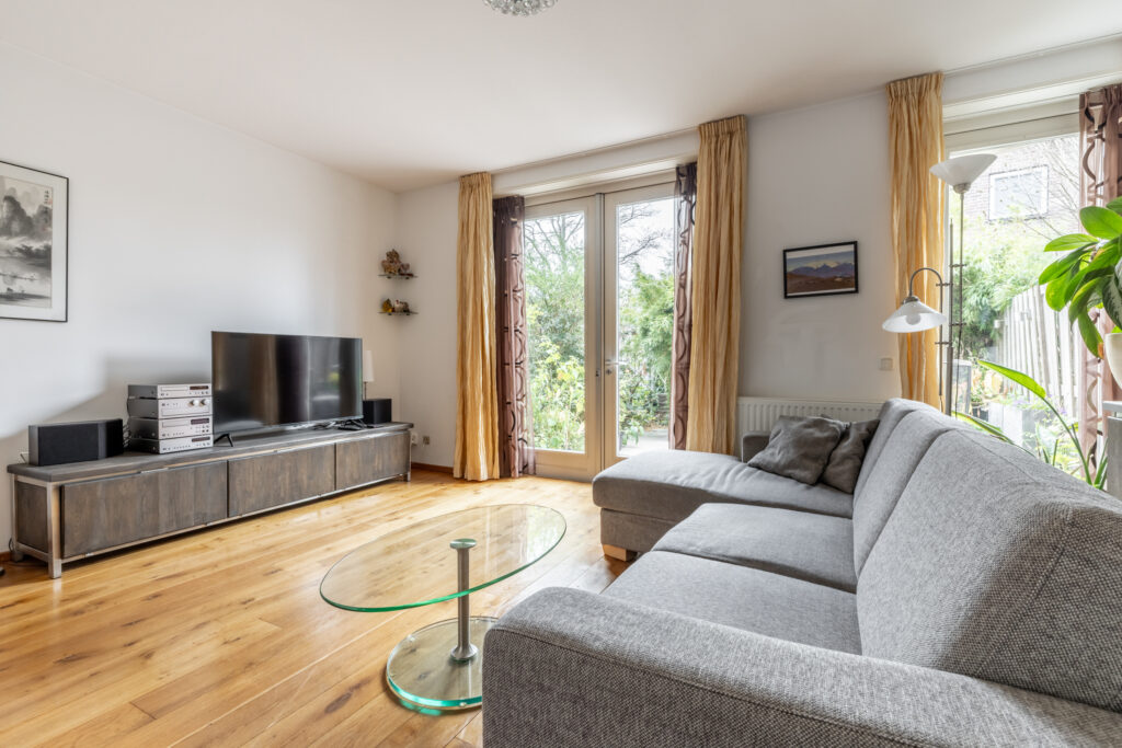 Cozy living room with sofa and TV