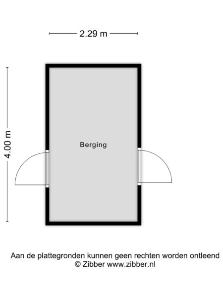 Storage room floor plan with measurements.