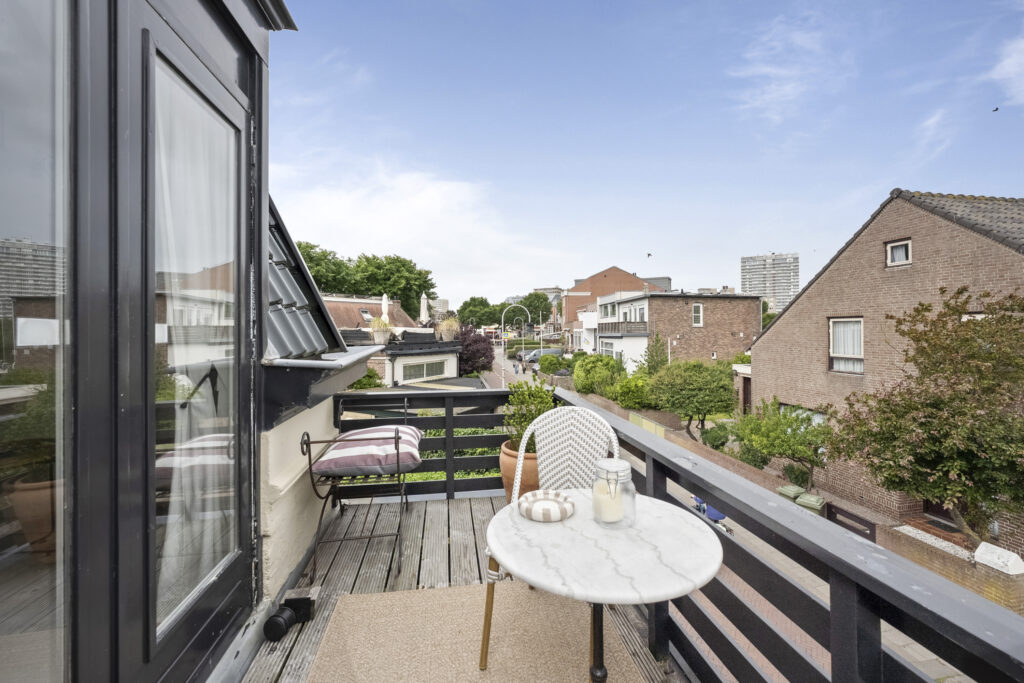 Cozy rooftop terrace with city view