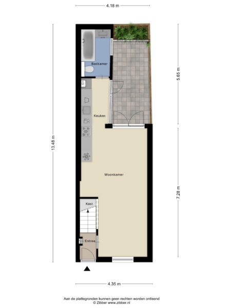 Apartment floor plan with dimensions and rooms labeled.