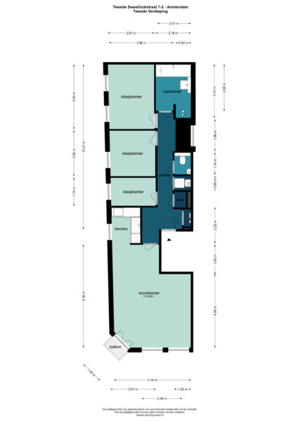 tweede sweelinckstraat 7 2, amsterdam – plattegrond