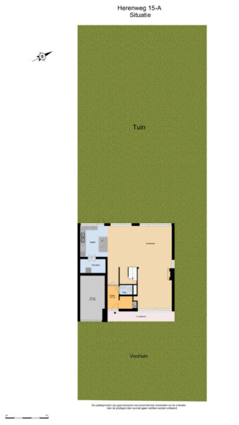House floor plan with garden layout.