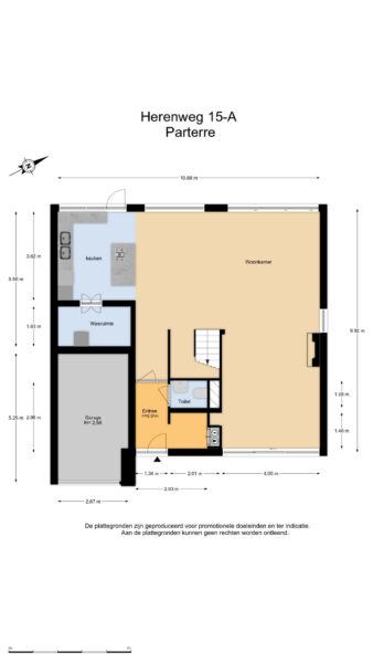 Floor plan of Herenweg 15-A ground floor layout.