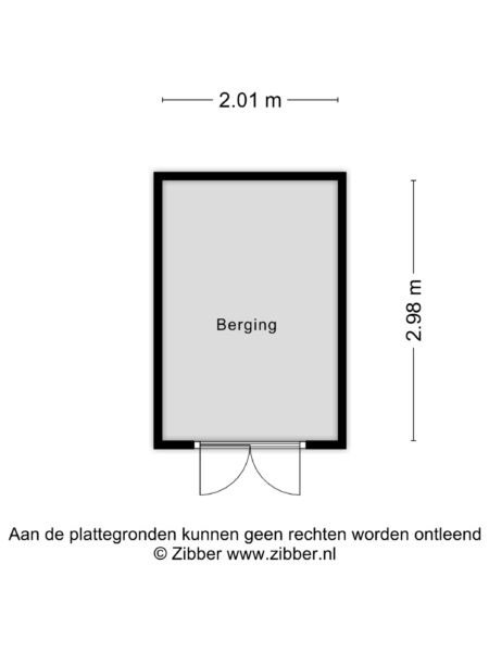 Storage room floor plan with dimensions.