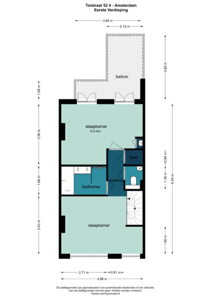 tolstraat 52 4, amsterdam – plattegrond 3