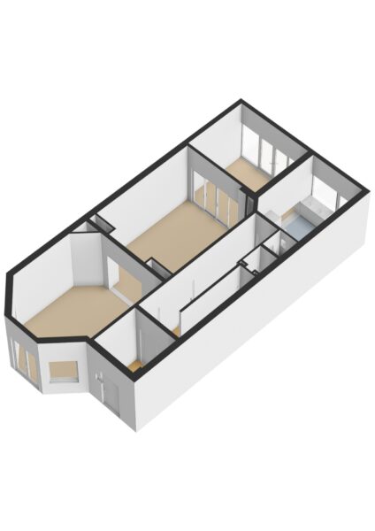 3D floor plan layout of an apartment
