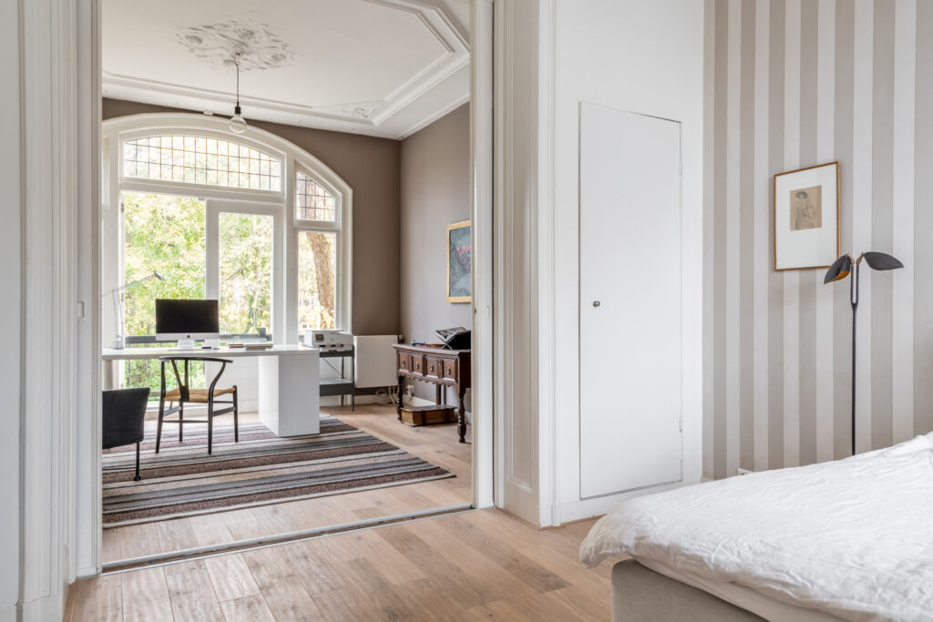 Bright home office with natural light