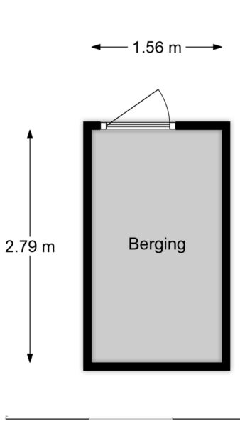 Storage room floor plan with dimensions