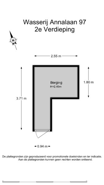 Floor plan of storage room dimensions.