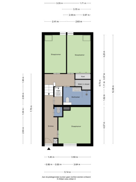 Floor plan with labeled room dimensions.