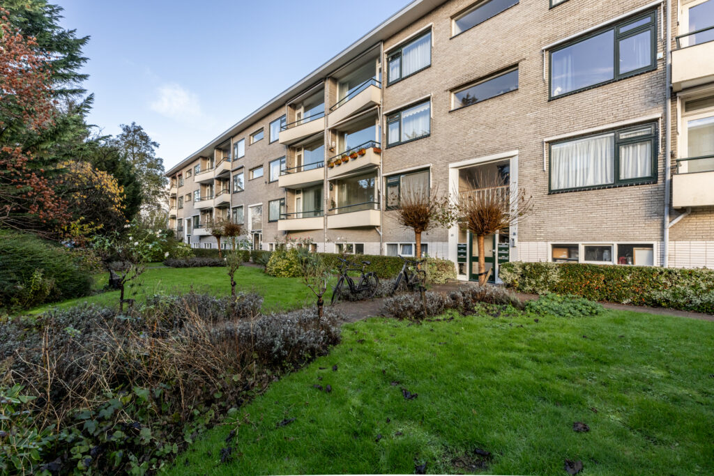 Apartment building with garden view