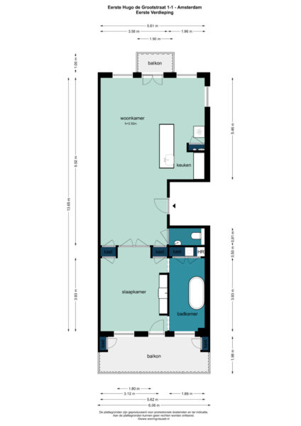 eerste hugo de grootstraat 1 1, amsterdam – plattegrond 2