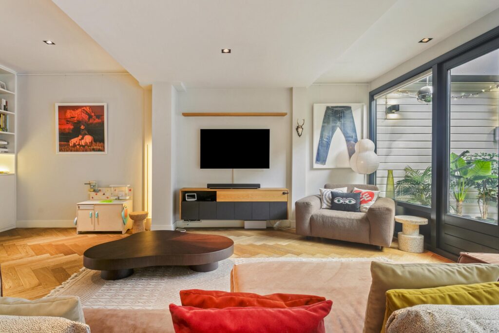 Modern living room with stylish decor