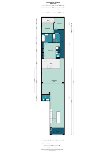 Apartment floor plan with labeled rooms.