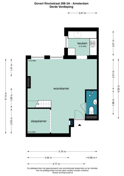 govert flinckstraat 288 3a, amsterdam – plattegrond 2
