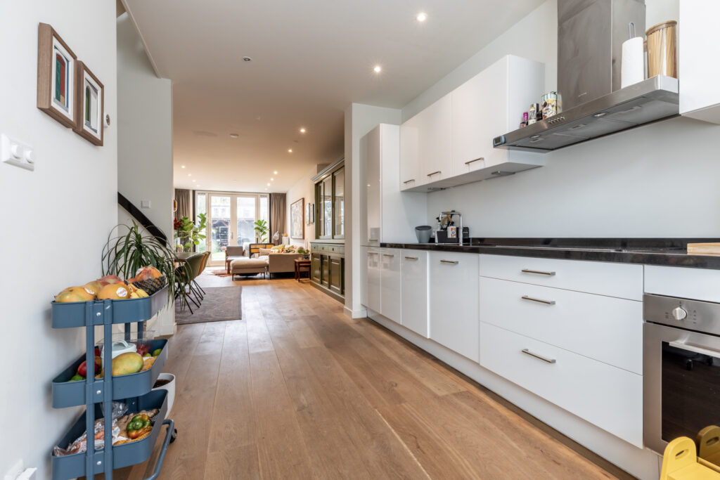 Modern kitchen and living room interior design