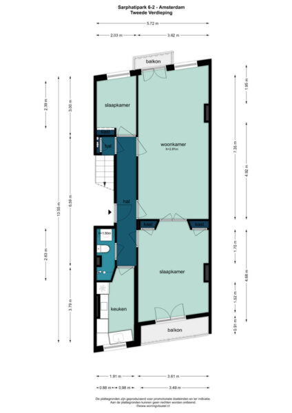 sarphatipark 6 2, amsterdam – plattegrond