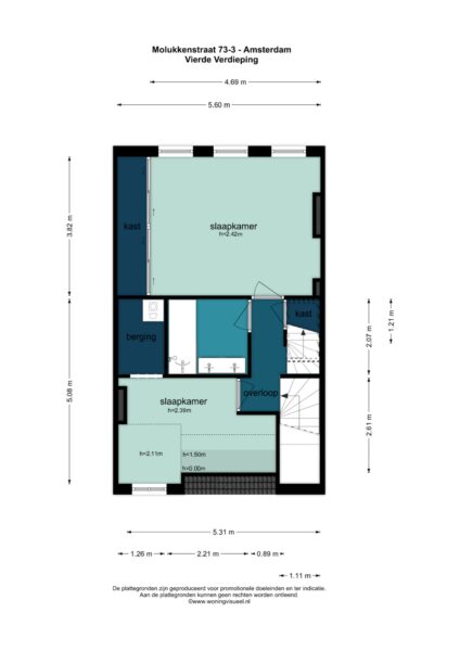 molukkenstraat 73 3, amsterdam – plattegrond 3