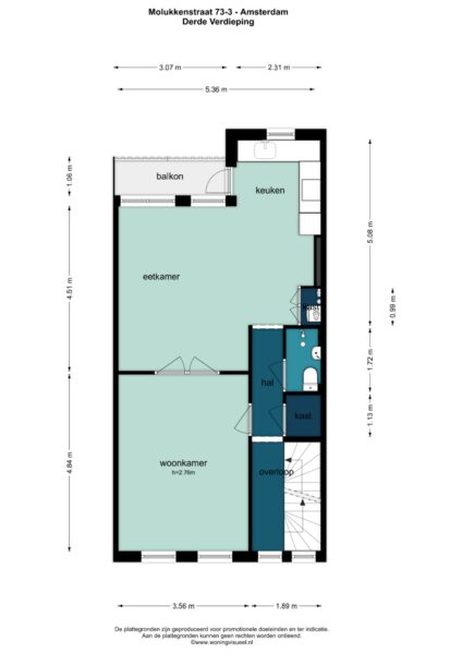 molukkenstraat 73 3, amsterdam – plattegrond 2