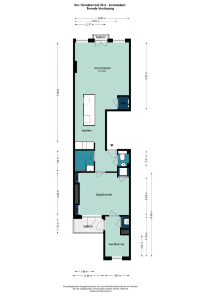 van ostadestraat 30 2, amsterdam – plattegrond