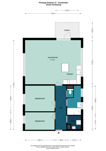plantage doklaan 21, amsterdam – plattegrond 2