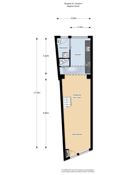 burgwal 23, haarlem – plattegrond
