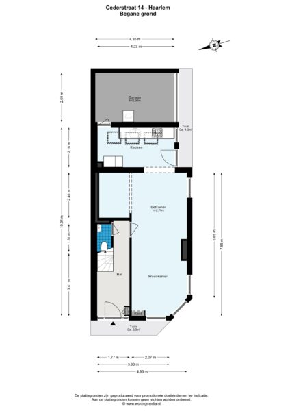 cederstraat 14, haarlem – plattegrond