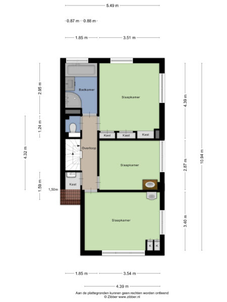 vinkenstraat 36, haarlem – plattegrond