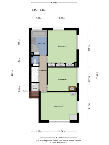 vinkenstraat 36, haarlem – plattegrond 3