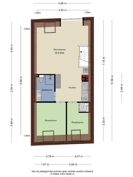 lange herenvest 104c 2, haarlem – plattegrond 2
